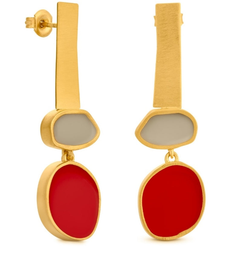 Pendientes Collage rojo