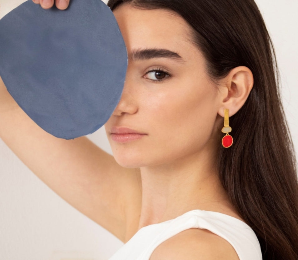 Pendientes Collage rojo