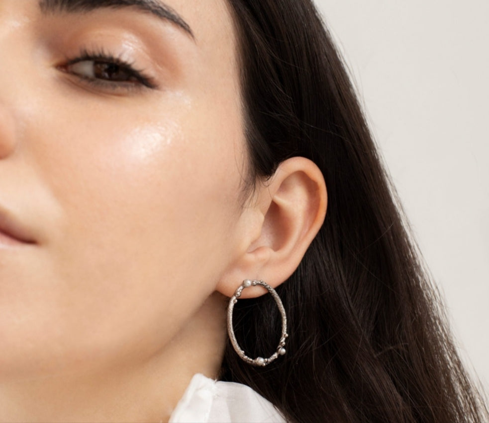Pendientes circulares de plata GUSPIRA