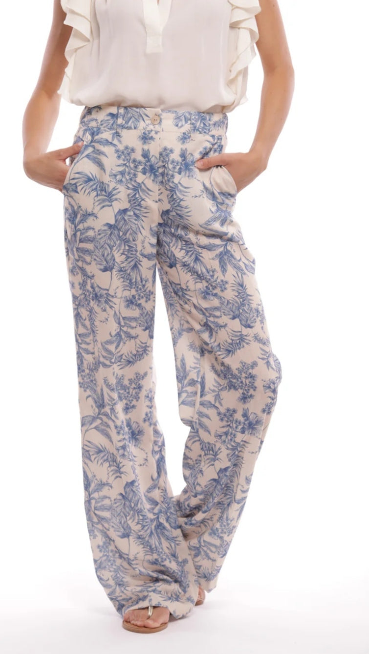 Pantalón estampado Toile de Jouy