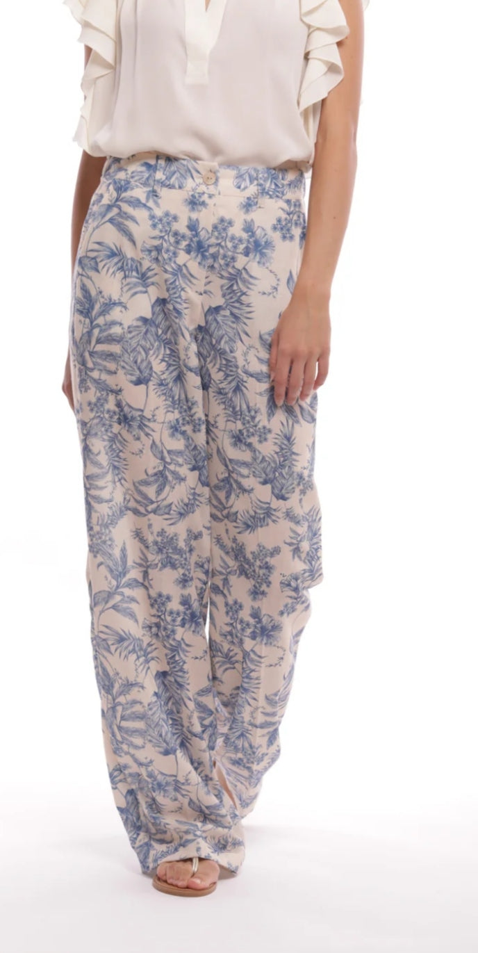 Pantalón estampado Toile de Jouy