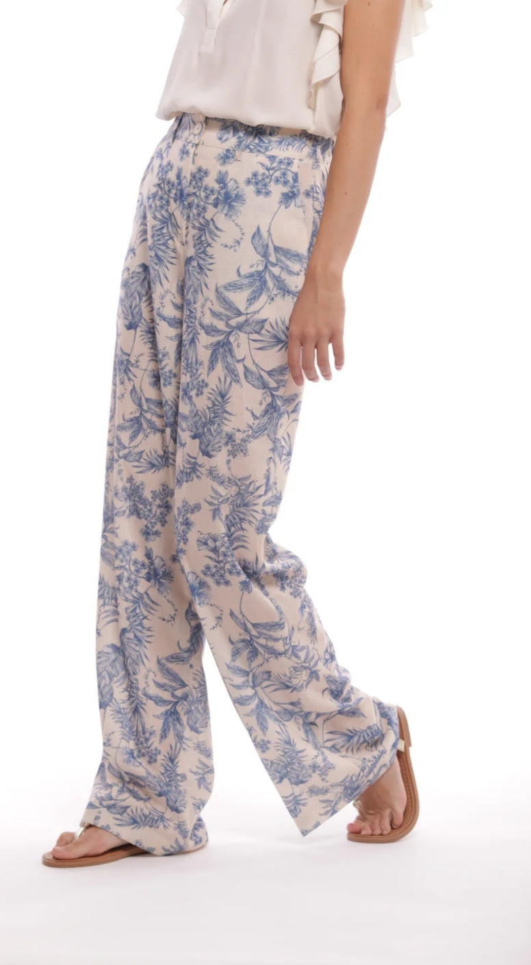 Pantalón estampado Toile de Jouy