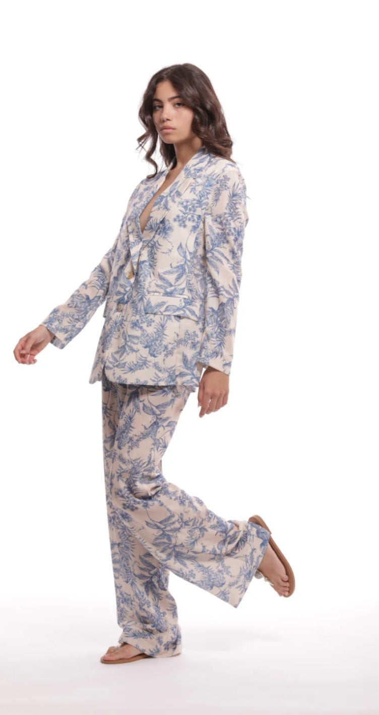 Pantalón estampado Toile de Jouy