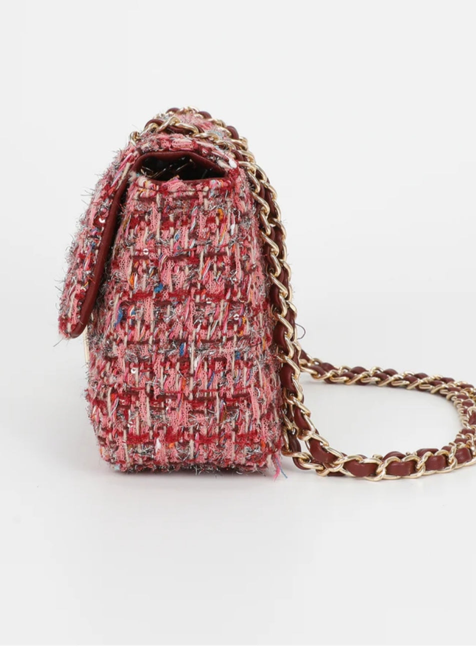 Bolso tejido tonos cálidos