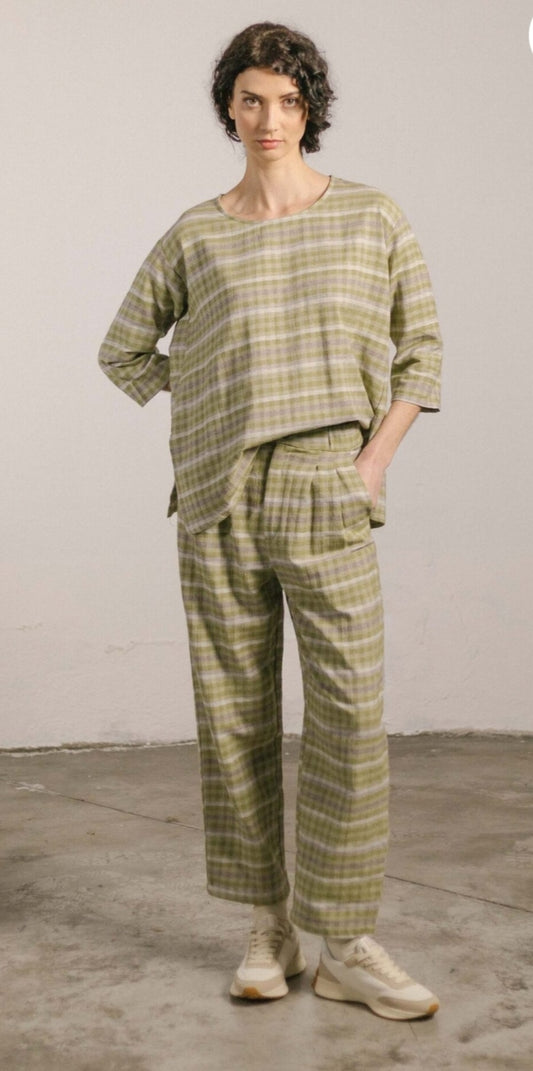 Pantalón cuadros verde