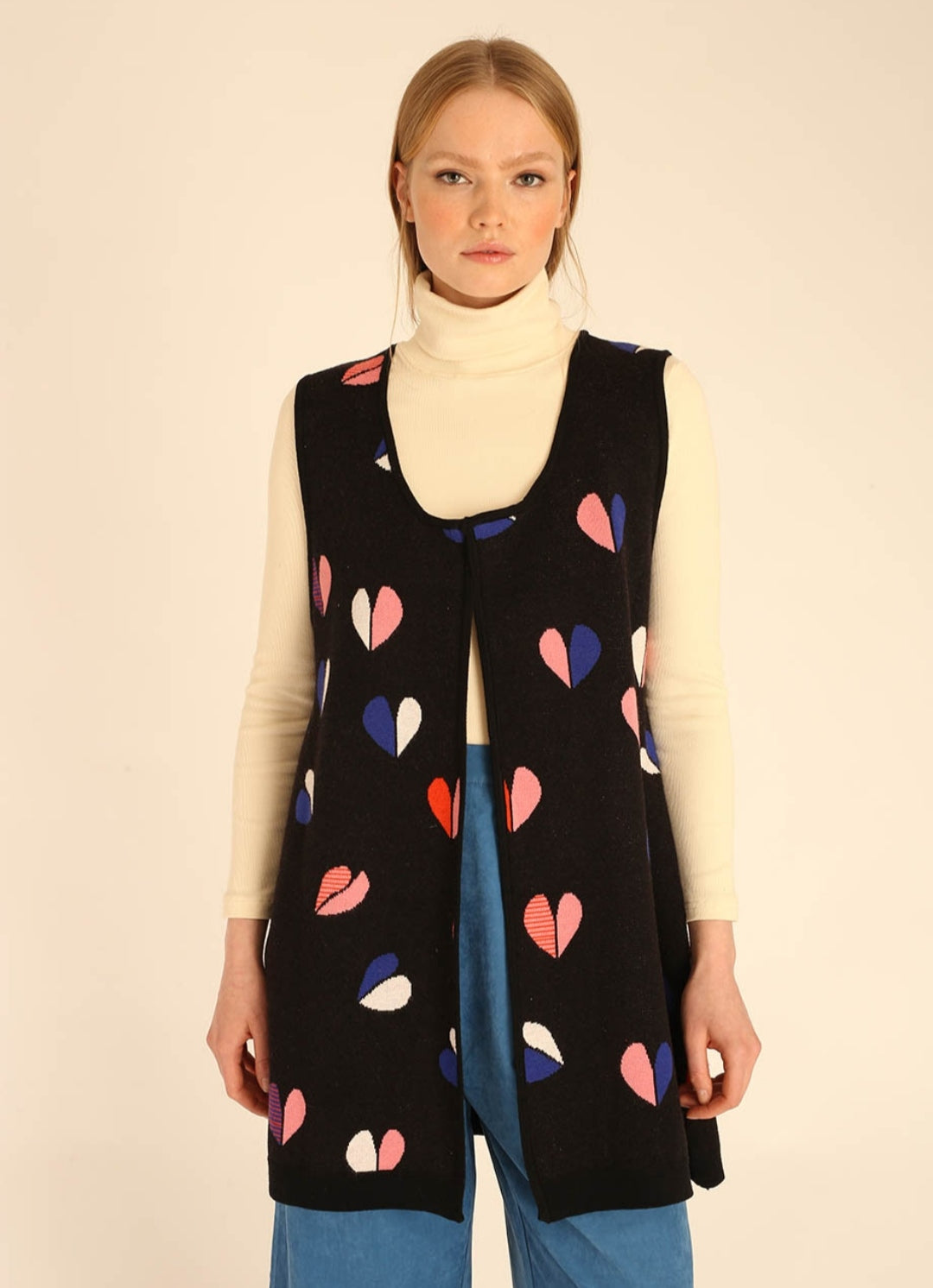 Chaleco Largo Corazones