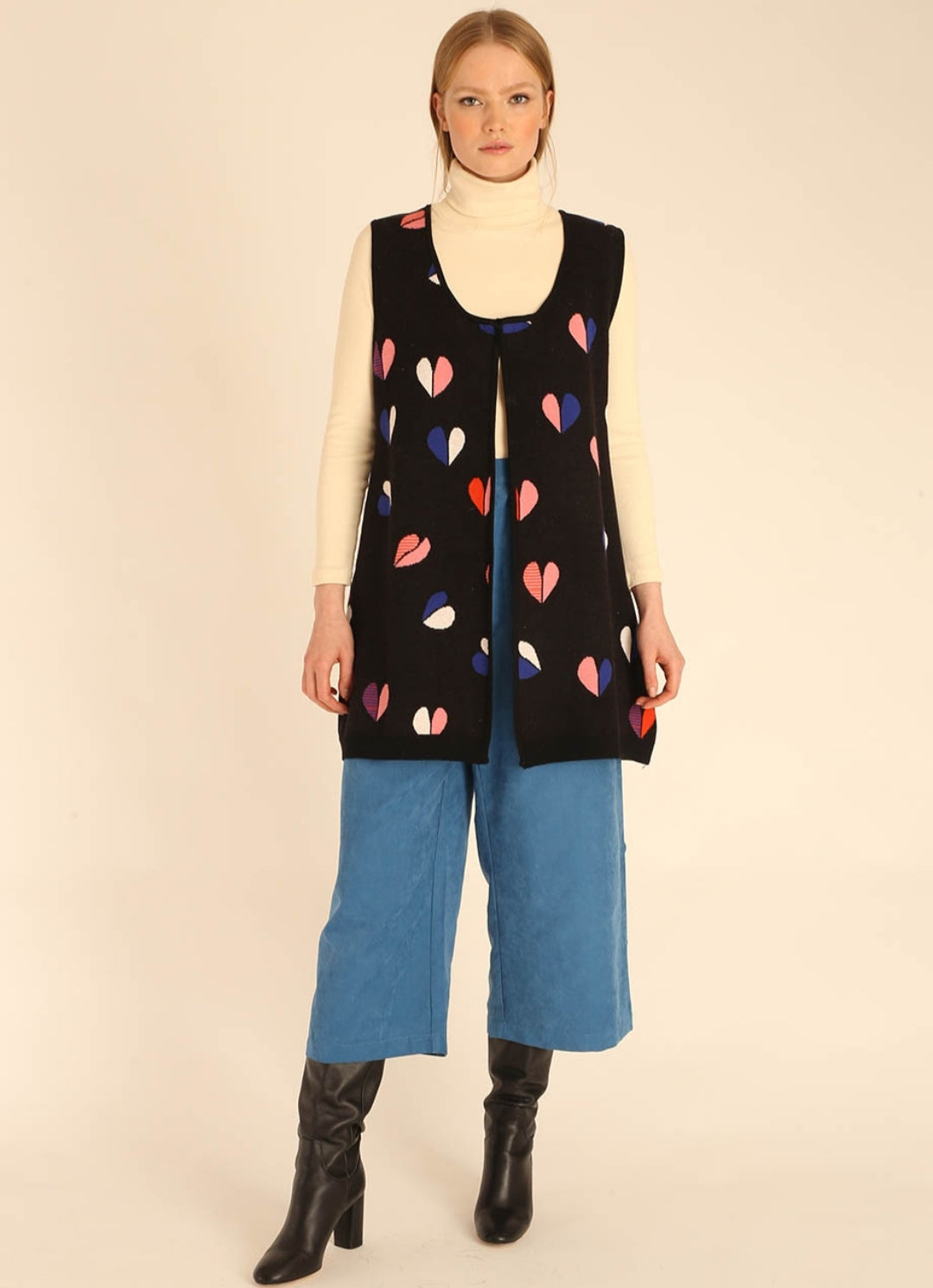 Chaleco Largo Corazones