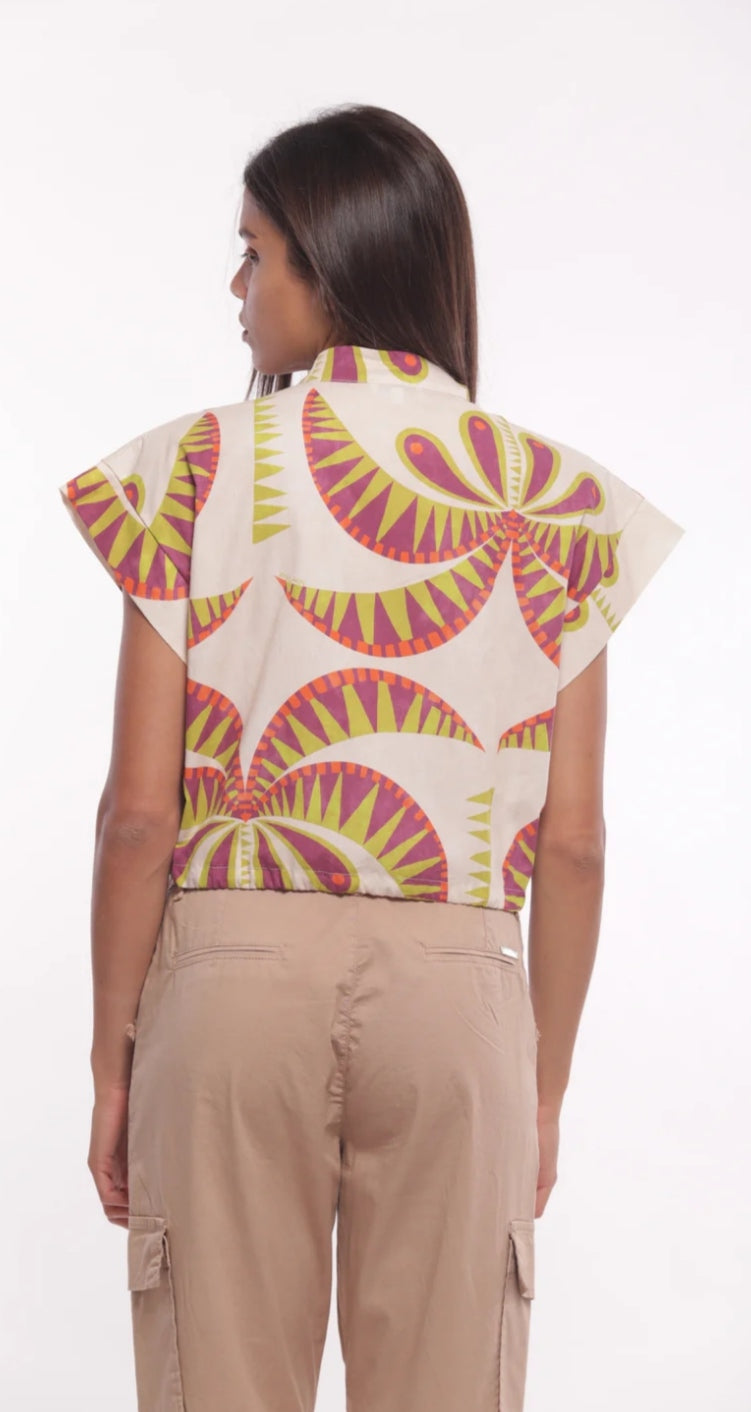 Blusa estampado Palmeras