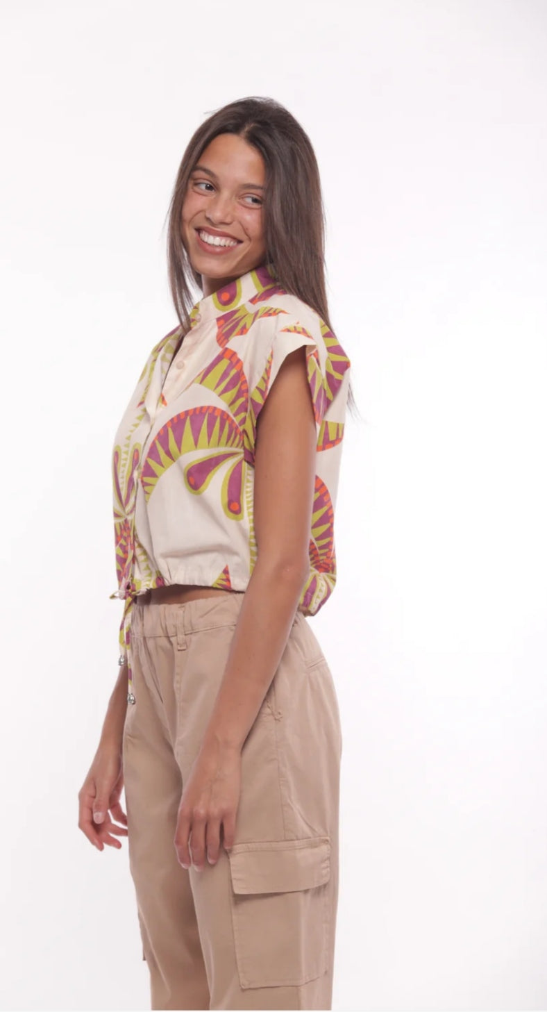 Blusa estampado Palmeras