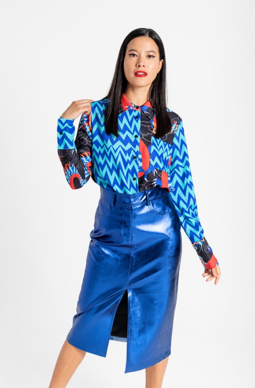 Falda midi Jeans Gloss