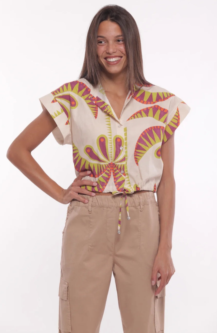 Blusa estampado Palmeras