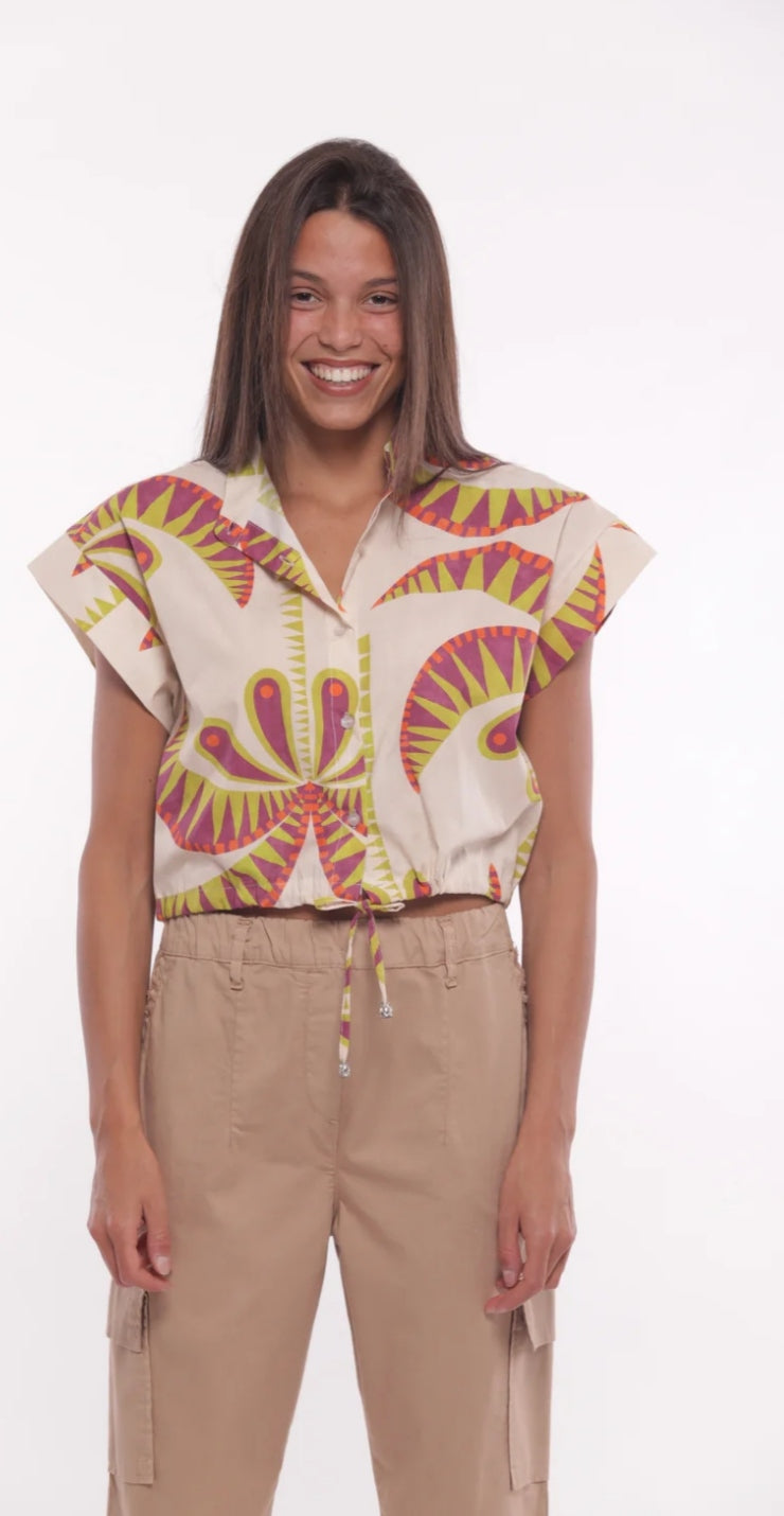Blusa estampado Palmeras