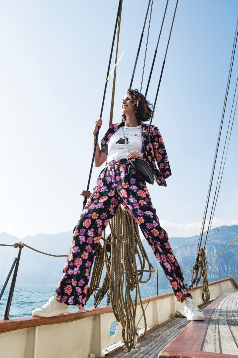 Pantalón palazzo de flores