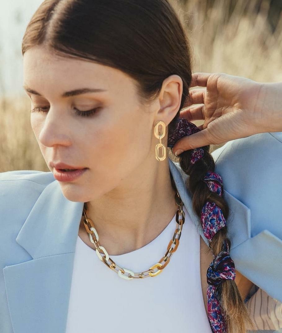 Collar corto eslabones/PLATEADO