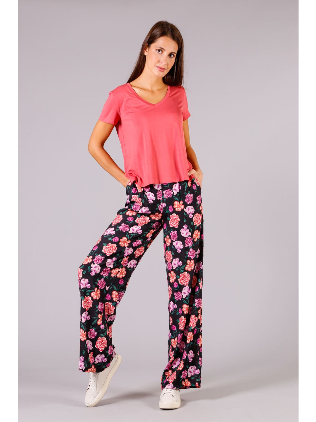 Pantalón palazzo de flores