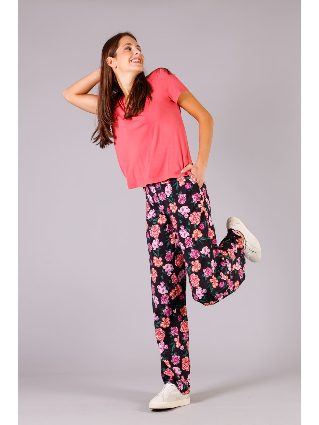 Pantalón palazzo de flores