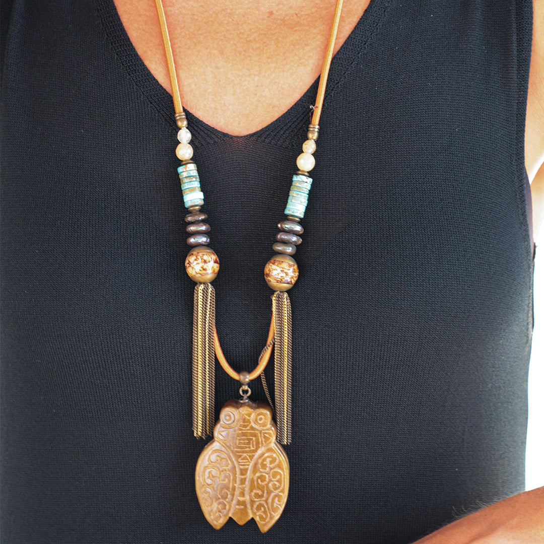 Collar de Nature Bijoux con escarabajo