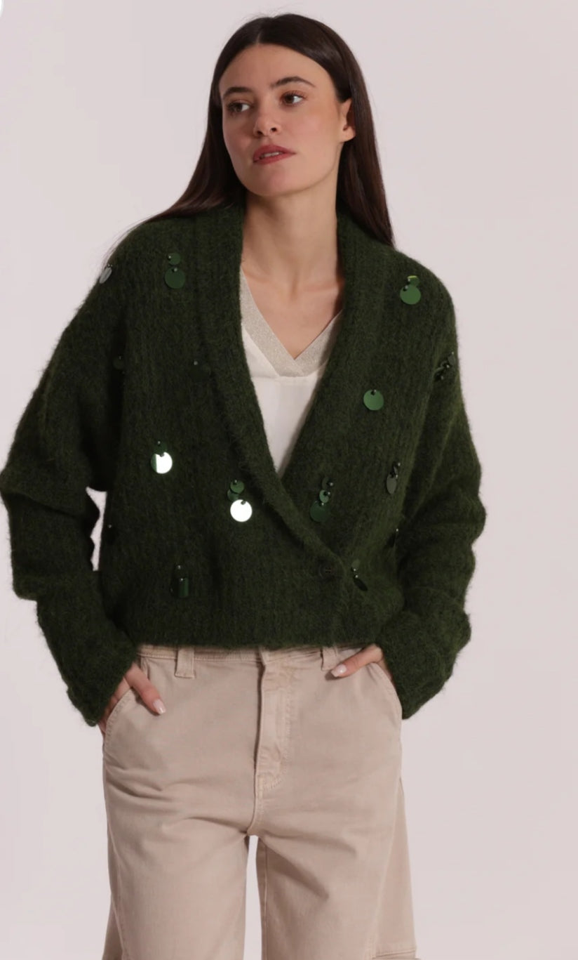 Chaqueta lentejuelas verde