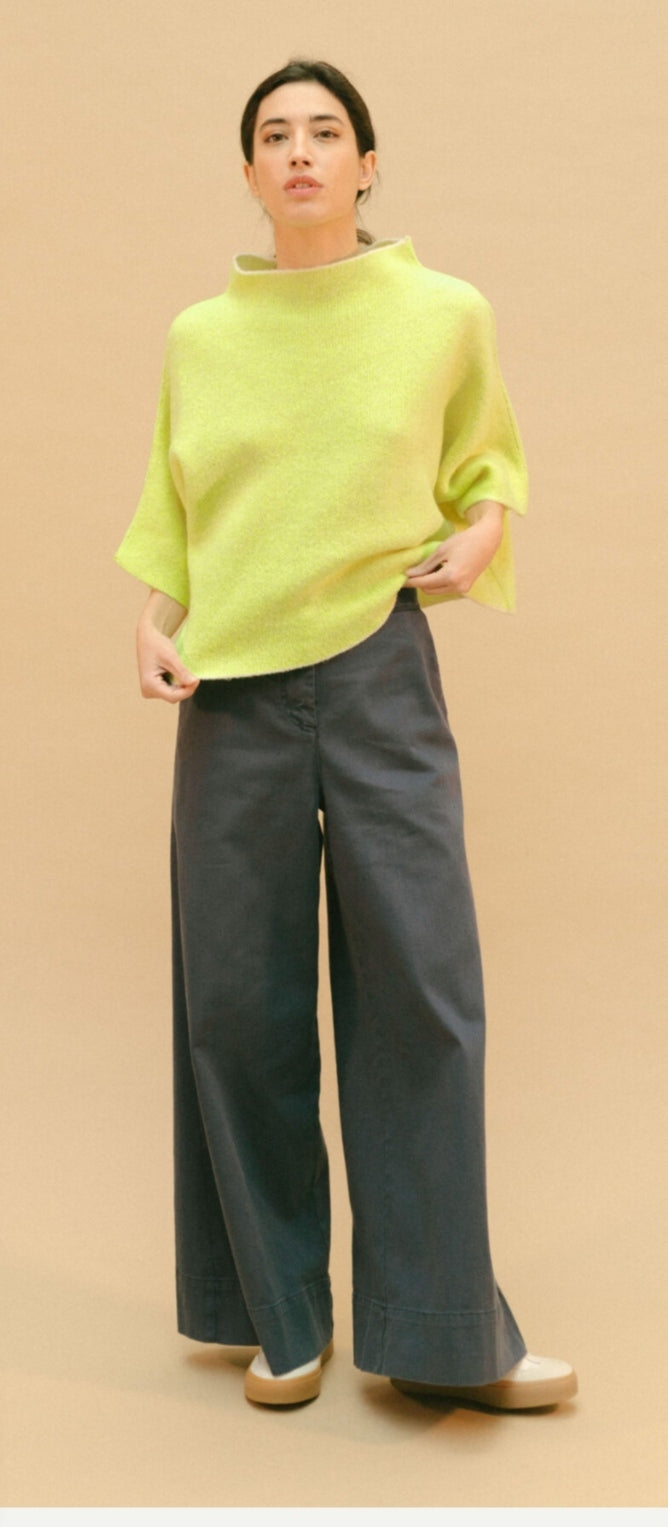 Jersey de punto amarillo flúor