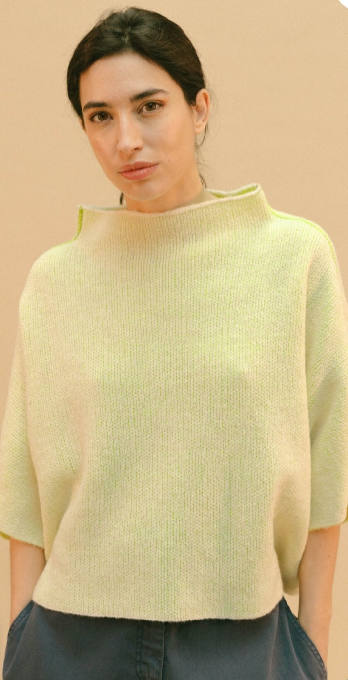 Jersey de punto amarillo flúor