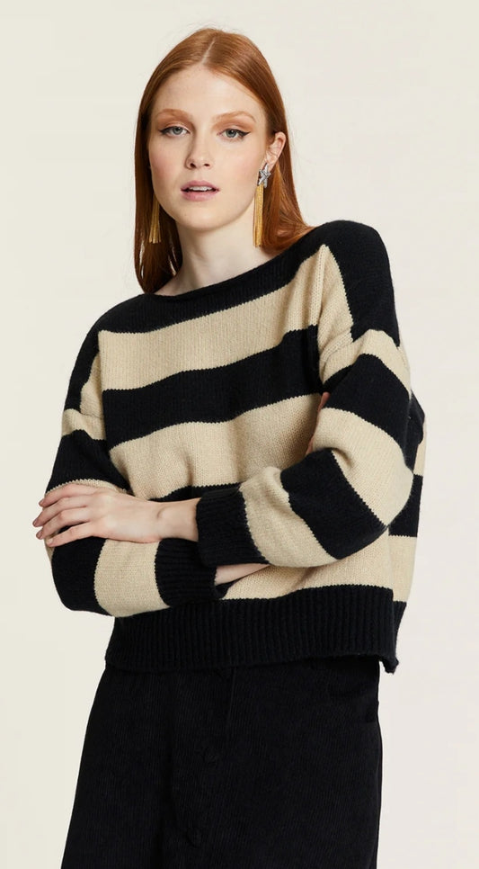 Jersey rayas negro/crema