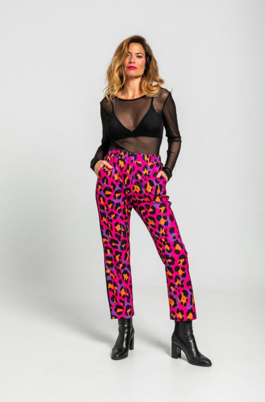 Pantalón animal print fucsia