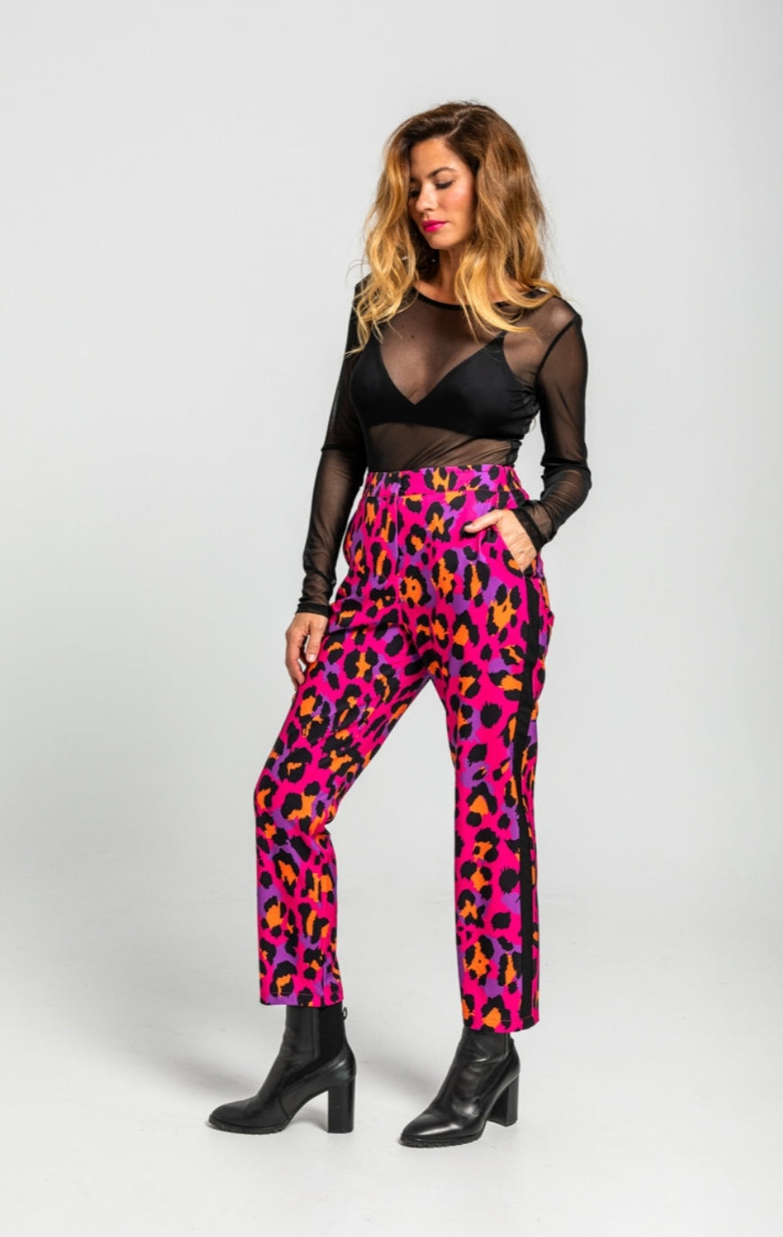 Pantalón animal print fucsia