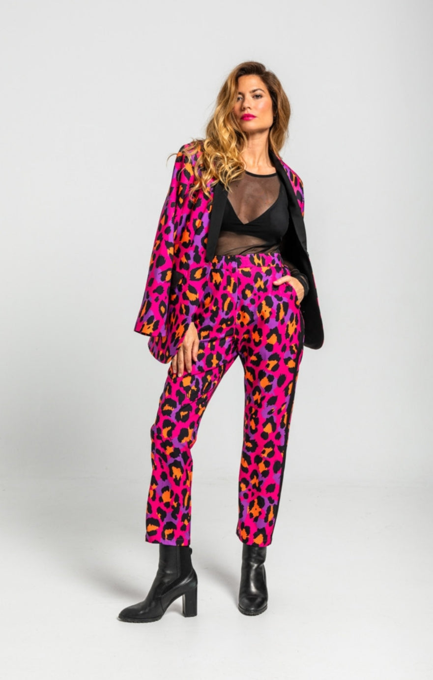Pantalón animal print fucsia