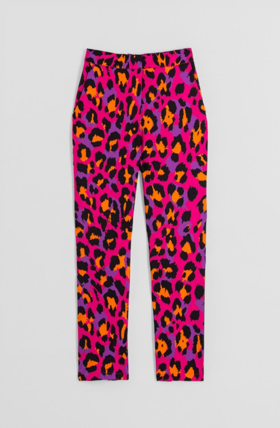 Pantalón animal print fucsia