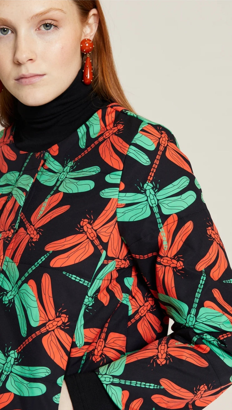 Chaqueta acolchada libélulas