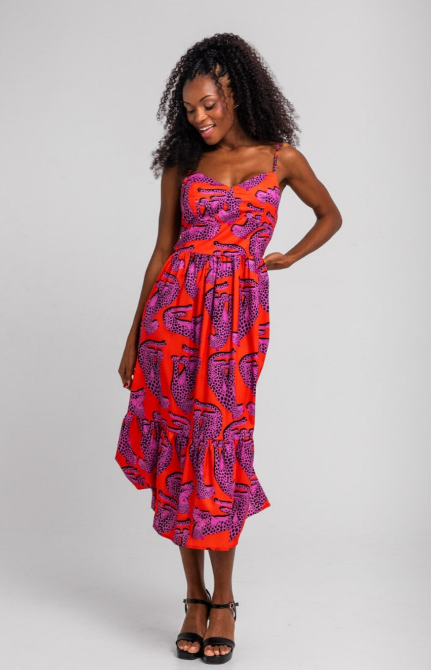 Vestido tirantes tigres