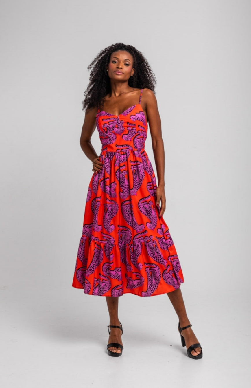 Vestido tirantes tigres