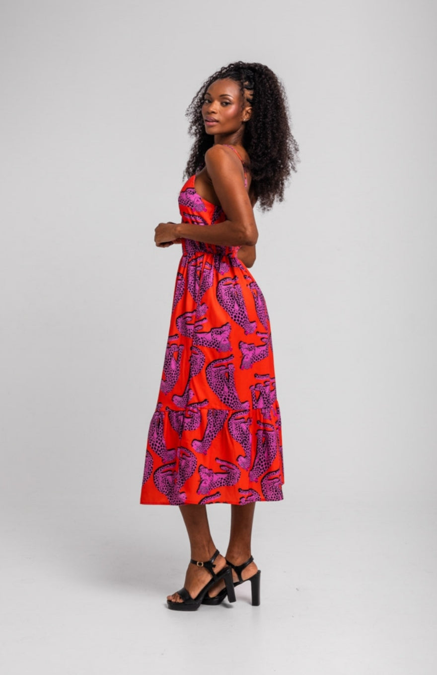 Vestido tirantes tigres