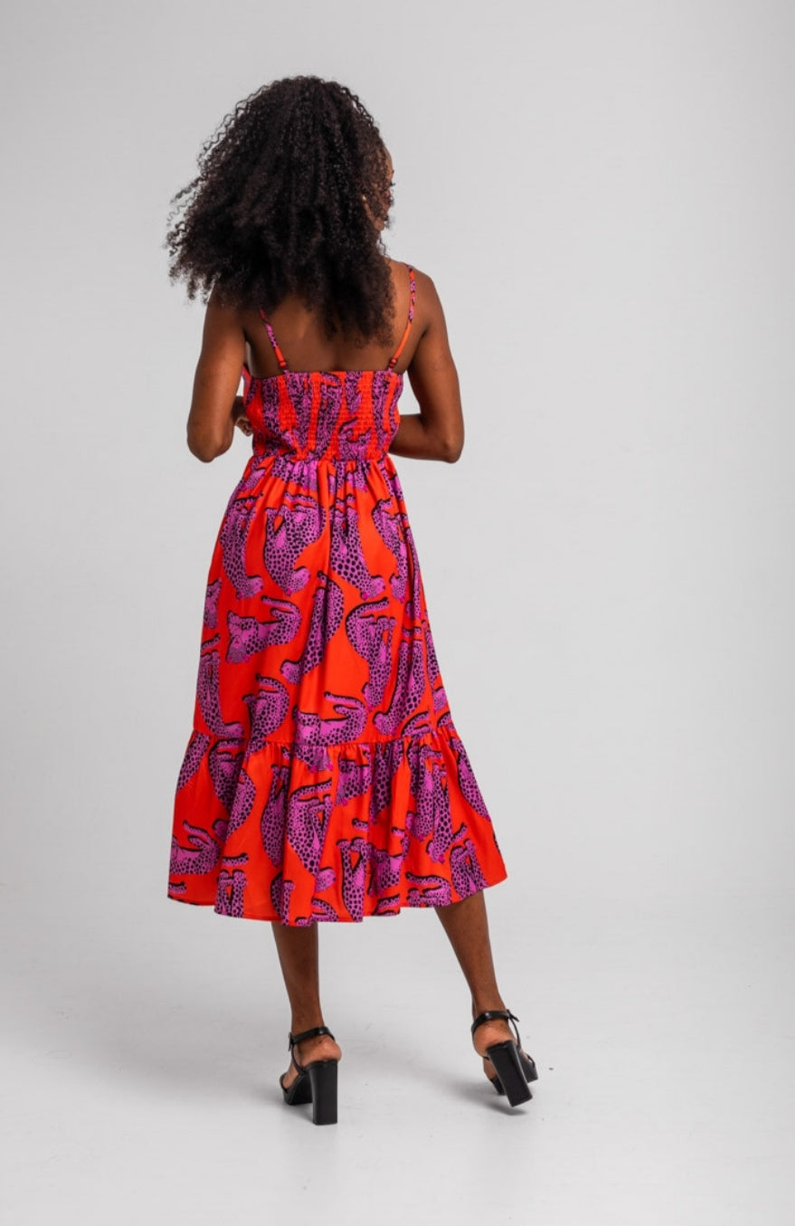 Vestido tirantes tigres