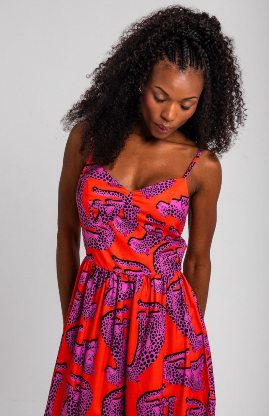 Vestido tirantes tigres