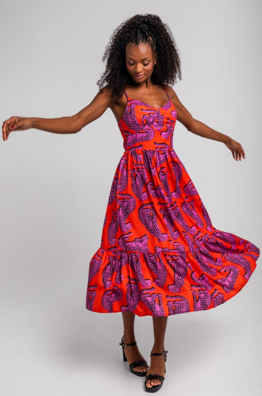 Vestido tirantes tigres
