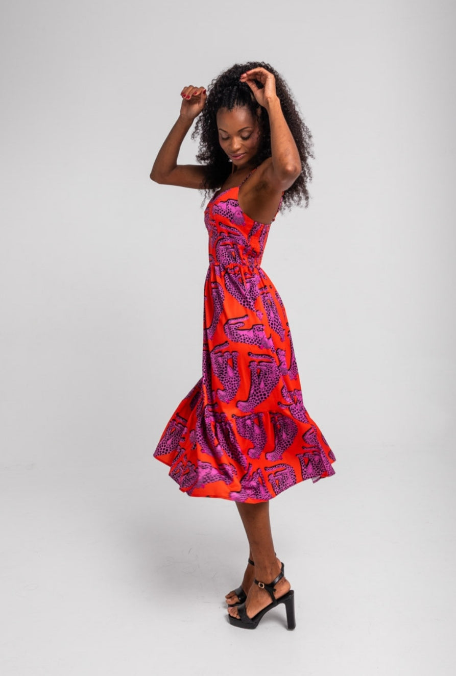 Vestido tirantes tigres