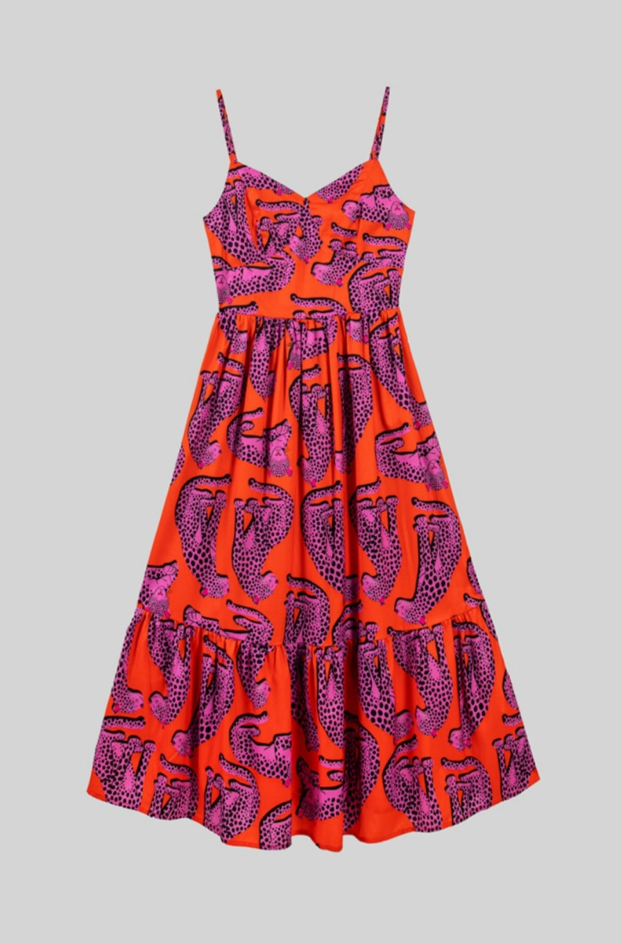 Vestido tirantes tigres