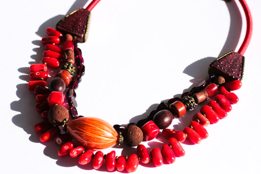 Collar rojo de Nature Bijoux - Colección Hoguera